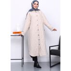 İmaj Butik Taş Kapitone Kapşonlu Trençkot - S - M