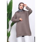 İmaj Butik Vizon Bisiklet Yaka Modal Tunik - 2XL