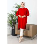 İmajButik Bordo Bisiklet Yaka Merserize Salaş Triko Tunik