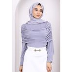 İmajButik Gri Kol Yaka Detaylı Sandy Bluz