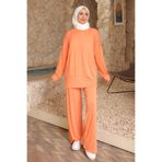 İmajButik Oranj Manşetli Tunik Pantolonlu Modal Takım