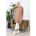İmajButik Vizon Bisiklet Yaka Merserize Salaş Triko Tunik