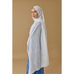 Imannoor Dama Desen Beyaz Naia Pamuk Şal 70x200