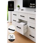 İMB Köprü Kulp Mat Siyah Modern Mobilya Kulpu 96 mm Dolap Çekmece Kulpu 128 mm Vida Dahil Sert Plastik Polimer Kulp