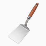 IMEEA Paslanmaz çelik ızgara spatulası, kızartma spatulası, ahşap saplı, ızgara spatulası, 28,3 cm, kızartma tavaları, parti, mangal için