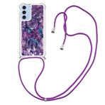 IMEIKONST Samsung Galaxy A16 için Glitter Telefon Kılıfı, Kız Kadınlar için Sıvı Işıltılı Şeffaf Kılıf, Samsung A16 için Kordonlu Yumuşak TPU Tampon Kabuğu. Dream Campanula GST