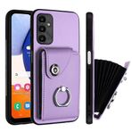 IMEIKONST Samsung Galaxy A35 5G Kapaklı Cüzdan Kılıf, PU Deri Dahili Mıknatıslı Kredi Kartı Tutucu Yuvaları Ayarlanabilir Stand Kılıf İnce Arka Dayanıklı Kılıf Samsung A35 5G için Tampon Kapağı. Mor