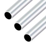 iMeistek 6063 Alüminyum Borular, 25mm OD x 21mm ID x 300mm Uzunluk Dikişsiz Alüminyum Yuvarlak Borular DIY Model, Endüstriyel (3 ADET)