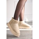 İmershoes Günlük Kadın Kalın Taban Ultra Mini Süet Bot Kışlık Bot Bootie 400U - Bej