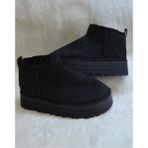 İmershoes Günlük Kadın Kalın Taban Ultra Mini Süet Bot Kışlık Bot Bootie 400U - Siyah