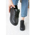 İmerShoes Günlük Kadın Siyah Sneaker Spor Ayakkabı Hafif Yüksek Taban Bağcıklı 451