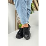 İmerShoes Günlük Kadın Sneaker Kalın Yüksek Taban Bağcıklı Rahat Tiger Şeritli Spor Ayakkabı 032