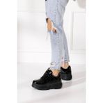 İmershoes Günlük Kadın Spor Ayakkabı Yüksek Taban 6 cm Sneaker Siyah - Beyaz - Bej - Rugan - Süet 001 - Siyah - Rugan