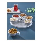 İMKA MELAMİN 6'lı Set Melamin Çerezlik, Kahvaltılık, Sosluk 7 Parça Beyaz