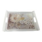 İMKA MELAMİN jD0lkJ2pOF Melamin Dikdörtgen Tepsi 42Cm X 28,5Cm Çiçekli Model 2