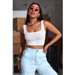 Imoda Kadın Beyaz Askılı Crop Top Bluz