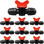 iMopo 10 Paket Damla Sulama Anahtarı Vanaları, 1/2 İnç Damla Borusu için Hat İçi Dikenli Kilitleme Kapısı Vanaları (1/2 "ID x0.6-0.6" OD), 16MM Damla Sulama Borusu Kaplin Vana Konnektörleri