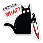 Imperial Vibes | Komik Ölümcül Kedi Tutan Bıçak Cadılar Bayramı Kostüm Sticker Araba Vinil Çıkartması Araba Kamyon Van SUV Pencere Duvar Kupası Dizüstü Bilgisayar, Su Geçirmez Vinil Pencere Tampon