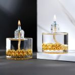İmperiums Gold Pearl Cylinder Dekoratif Kandil Mum 2'li Set - Altın - 2 Adet