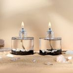 impeRiums Ocean Black Cylinder Dekoratif Kandil Mum 2'li Set