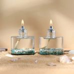 Imperiums Ocean Green Cylinder Dekoratif Kandil Mum 2'li Set - Yeşil - 2 Adet
