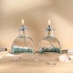 Imperiums Ocean Green Dekoratif Kandil Mum 2'li Set - Yeşil - 2 Adet