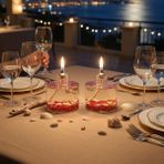 Imperiums Ocean Red Cylinder Dekoratif Kandil Mum 2'li Set - Kırmızı - 2 Adet