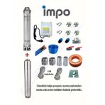 Impo Sk 404/27 3HP Krom Başlıklı 30 MT Yassı Kablolu ve Panolu 60 mt Halatlı Çift Vanalı Akıtma Başlıklı Monofaze Takım Dalgıç Pompa AYCI0000207