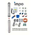 Impo Sk 406/13 2HP Krom Başlıklı 45 MT Yassı Kablolu Monofaze Takım Dalgıç Pompa