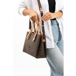 ImPolo Berry KahveKamelEmpirme Baskı Kadın Kol Ve Omuz Çantası 22x27 Ebatında