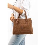 ImPolo Berry KremKamelEmpirme Baskı Kadın Kol Ve Omuz Çantası 22x27 Ebatında