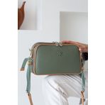 ImPolo Lili Üç Gözlü Yeşil Taba Orta Boy Kadın Omuz Çantası