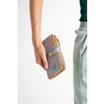 ImPolo Solin Gri Taba 10x18.5 cm Kadın El ve Cep Cüzdanı
