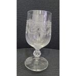 Import Associates Vintage Kristal Kadeh, Kazınmış Çiçek Desenli, Çok Yönlü Toplu Sap, Şeffaf, Bohemia Kristal, 12 cm