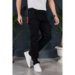 IMPOSING JNS Yüksek Bel Regular Fit Battal Boy Siyah Erkek Kot Pantolon Yeni Sezon