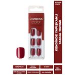 Impress Color Kendinden Yapışkanlı Takma Tırnak Kısa Parlak Bordo