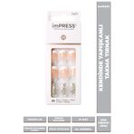 Impress Kendinden Yapışkanlı Takma Tırnak French Simli Small