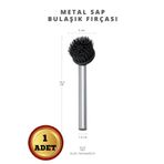 Impress Mini Küçük Boy Çok Amaçlı Metal Saplı Pratik Lavabo Ve Bulaşık Temizlik Fırçası | 19 Cm | 1 Adet