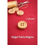 İMREN AKSESUAR Doğal Ahsap Tahta Düğme 1,5 Cm 1 Paket 10 Adet