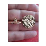 İMREN AKSESUAR Gold Altın Buruşuk Daire Tasarım Düğme 2,5 Cm Metal Düğme Kaban Trençkot Ceket Düğmesi - 6lı Paket