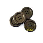 imrenaksesuar 10 adet 15/20/25//30/35/40/45 mm Siyah Yuvarlak Düğmeler 4 Delikli Ceket Düğmeleri İşçilik, Takım Elbise Kumaş Yapımı Ceket Takım (SİYAH, 3 CM)