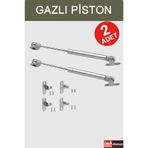 İMT AKSESUAR (2 Adet) Dolap Amortisörü Gazlı Piston Kapak Hidroliği 100N - Mobilya Makasları - Gri