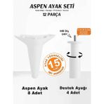 İmt Aksesuar Aspen 15 cm (12 'li Set) Robot Süpürge Uyumlu Beyaz Mobilya Kanepe Koltuk Baza Dolap Tv Ünitesi Yatak Odası Konsol Ayağı