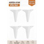 İmt Aksesuar Aspen 15 cm (4'lü Set) Koltuk Baza Dolap Tv Ünitesi Yatak Odası Konsol Ayağı - Beyaz