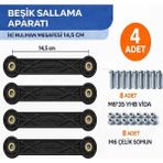 İmt Aksesuar Beşik Sallama Aparatı (Iki Rulman Deliği Aralığı 14,5 Cm) 4 Adet - Siyah