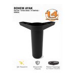 İMT AKSESUAR Bohem 14 cm Siyah Mobilya Ayağı Robot Süpürgeye Uyumlu Koltuk Dolap Tv Ünitesi Konsol Ayağı Siyah