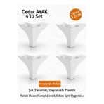 İMT AKSESUAR CEDAR 12 CM (4 ADET) Koltuk Yatak Odası Tv Ünitesi Konsol ve Sehpa genç ve çocuk odası Ayağı CEVİZ Beyaz