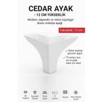 İMT AKSESUAR CEDAR 12 CM Koltuk Yatak Odası Tv Ünitesi Konsol ve Sehpa genç ve çocuk odası Ayağı BEYAZ Beyaz