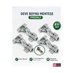 İMT AKSESUAR FRENLİ PİSTONLU DEVE BOYNU MOBİLYA MUTFAK DOLAP KAPAĞI MENTEŞESİ (4 ADET) Metalik