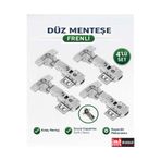 İMT AKSESUAR FRENLİ PİSTONLU DÜZ MOBİLYA MUTFAK DOLAP KAPAĞI MENTEŞESİ (4 ADET) Metalik